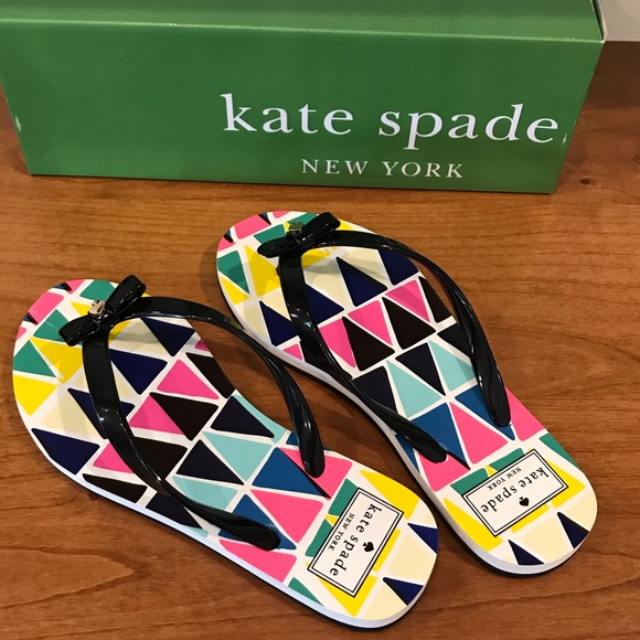 KATE SPADE Nimi Geometric Print Bow Flip Flop - Picture 4 of 5